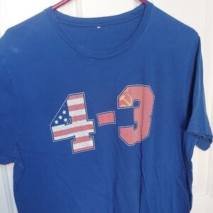 Blue Graphic T-Shirt with 4-3 Design